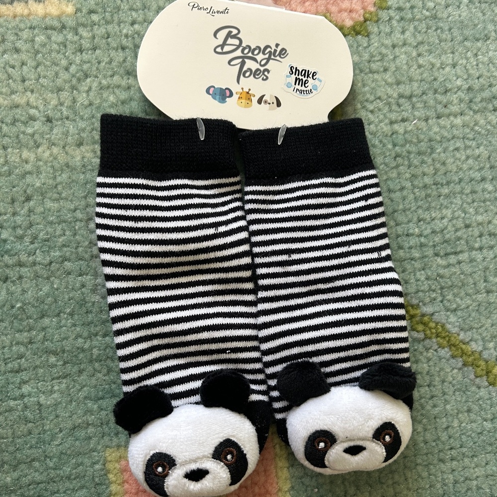 NWT Baby Panda Boogie Toes Rattle Socks